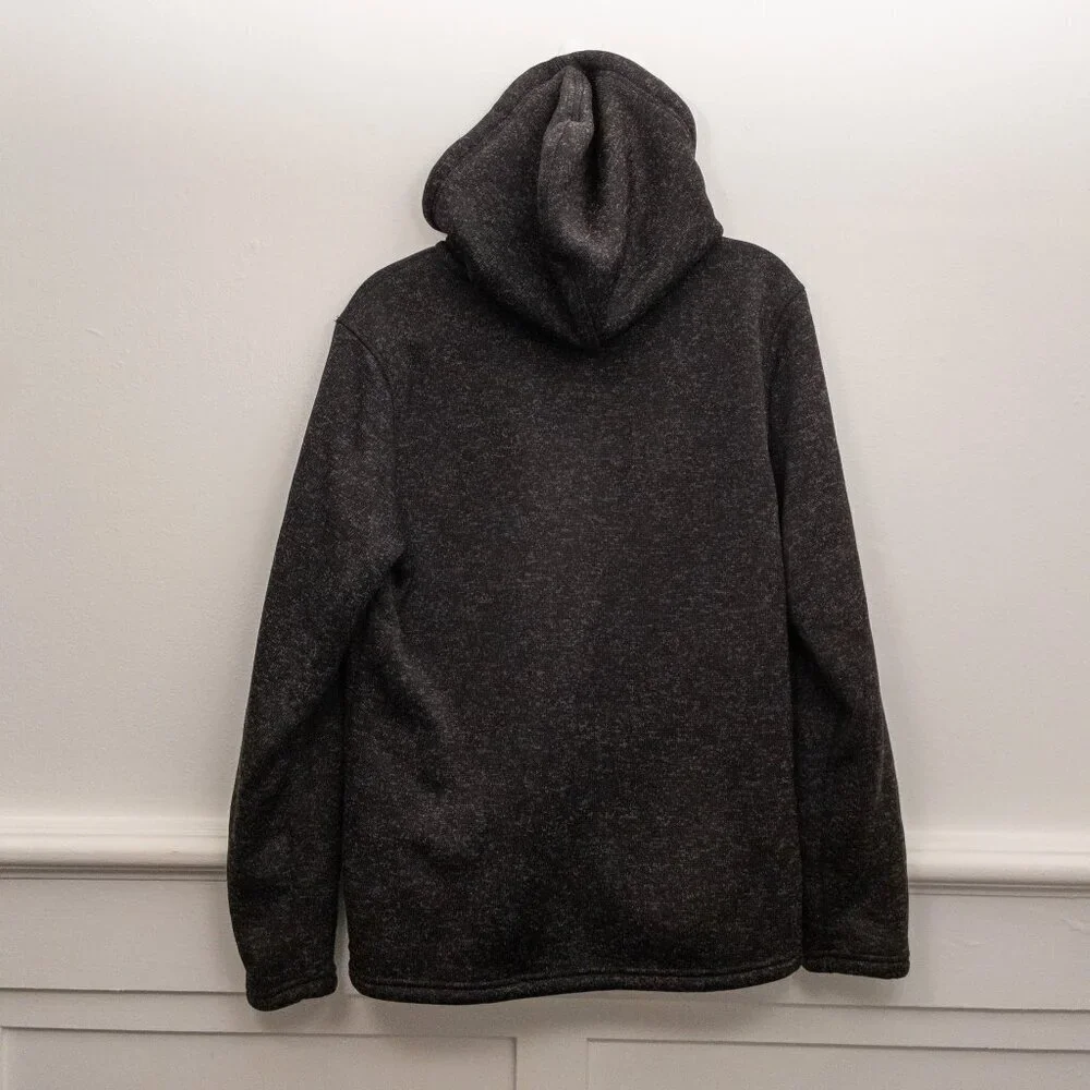 ATC Canada Activewear Sherpa-Lined Zip Hoodie | Size L | Charcoal Gray Cozy